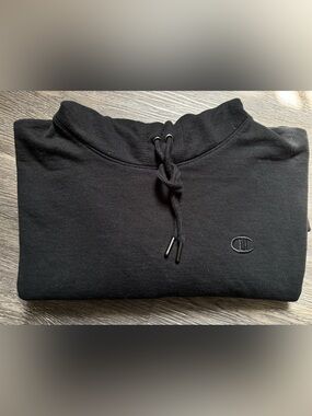 Champion Black Hoodie with Embroidered Logo